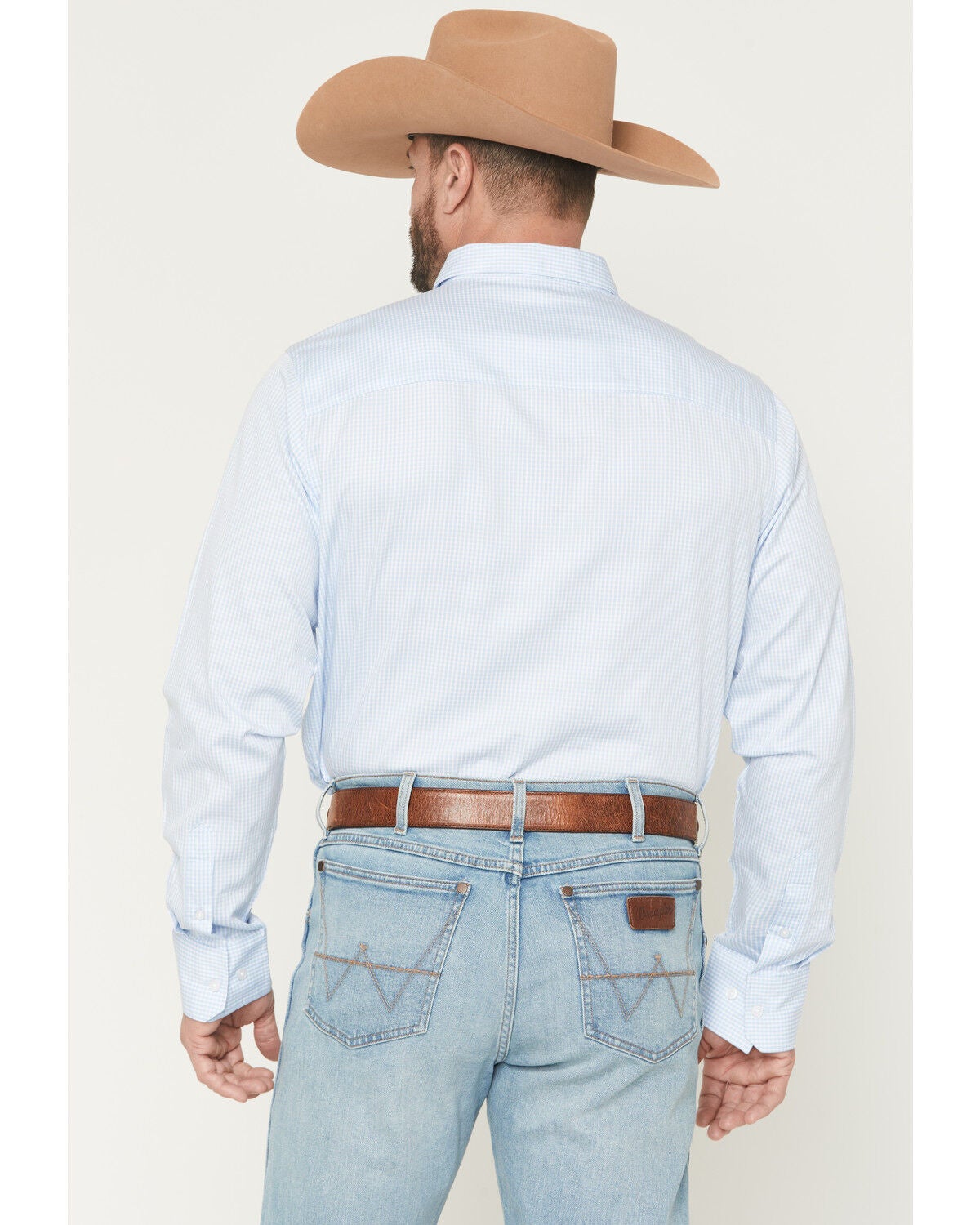 Image #3 - Wrangler X Cody Johnson Men's Checkered Print Long Sleeve Button-Down Western Shirt, Blue, hi-res