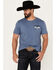 Image #1 - Cowboy Hardware Men's Just Rope It Short Sleeve Graphic T-Shirt, Blue, hi-res
