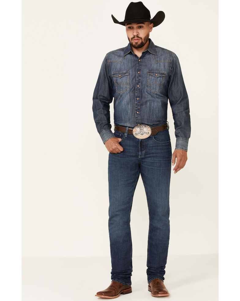 Wrangler 20X Men's No.44 Stretch Slim Fit Straight Jeans, Blue, hi-res