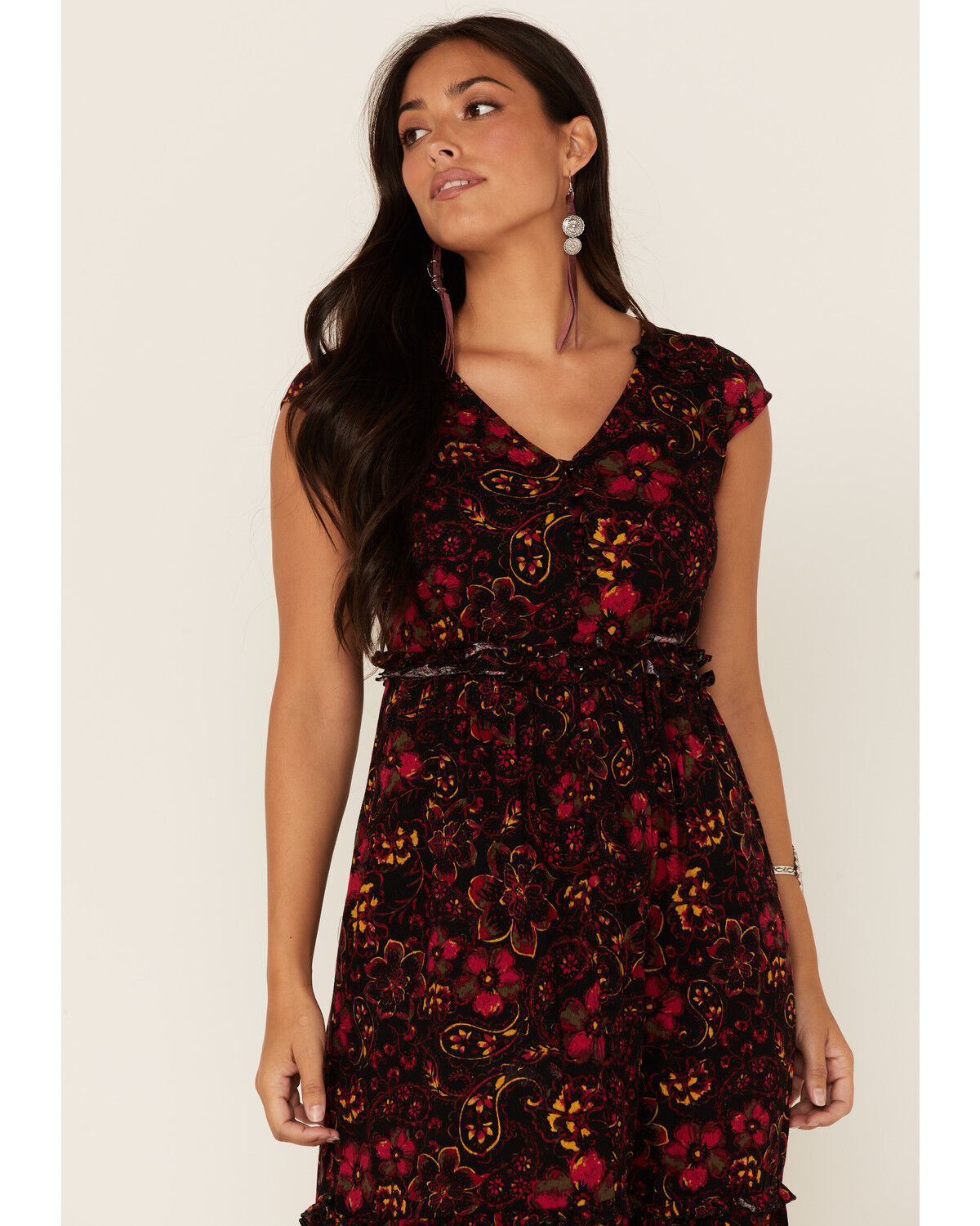 Image #2 - Idyllwind Women's Floral Willow Branch Midi Dress, Black, hi-res