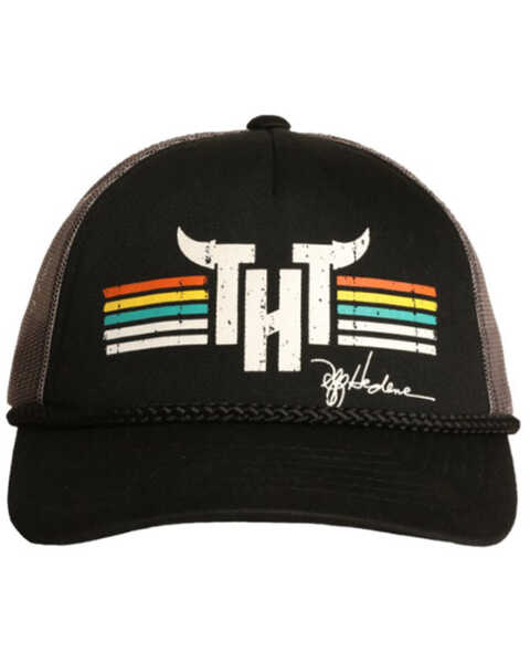 Image #1 - Rock & Roll Denim Men's Tuff Hedeman Logo Mesh-Back Ball Cap , Black, hi-res