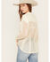 Image #4 - Very J Women's Crochet Button-Down Shirt, Natural, hi-res