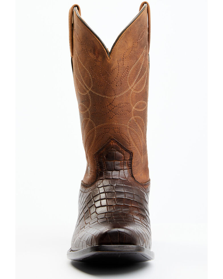 Moonshine Spirit Men's Madison Brown Printed Leather Western Boots - Square Toe , Brown, hi-res