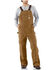 Carhartt Men's Solid Brown Zip-To-Thigh Unlined Bib Overalls - Big, Brown, hi-res