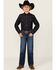 Image #1 - Wrangler Retro Boys' Troxler Dark Wash Relaxed Bootcut Stretch Denim Jeans, Blue, hi-res