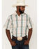 Resistol Men's Hampton Plaid Print Short Sleeve Button Down Western Shirt , Light Green, hi-res