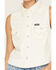 Image #3 - Wrangler Retro Women's Solid Denim Sleeveless Cropped Snap Western Shirt, White, hi-res