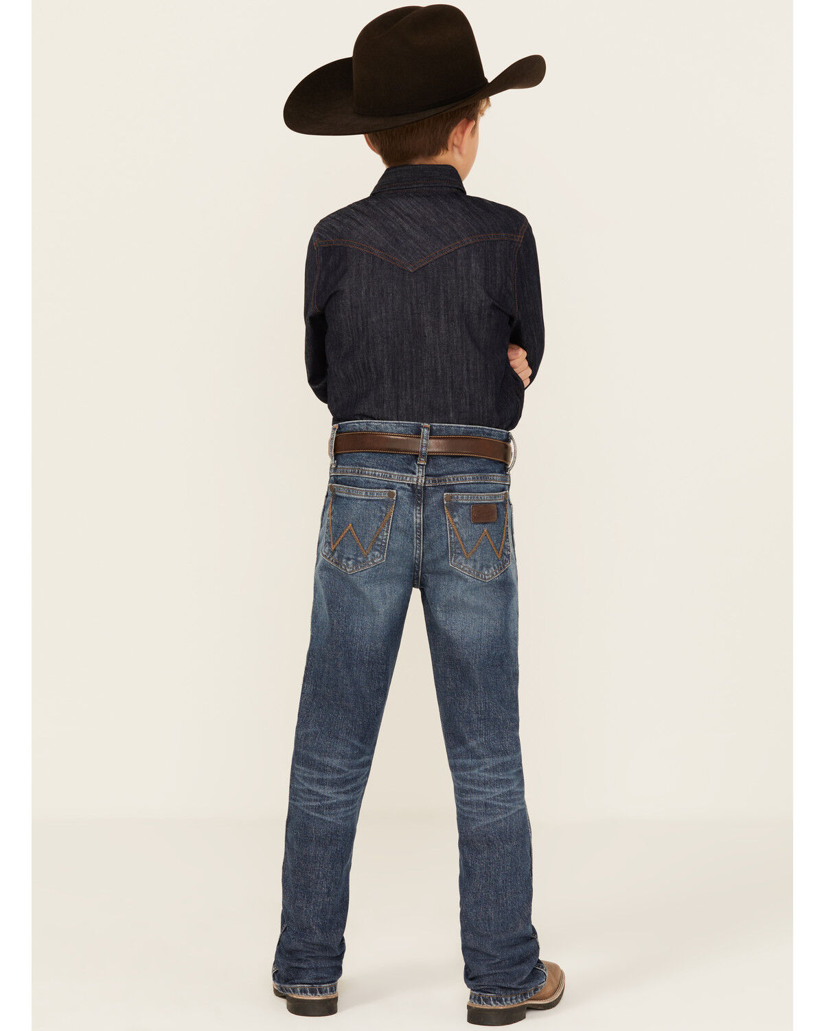 Image #3 - Wrangler Retro Boys' Whitley Slim Bootcut Stretch Denim Jeans, Blue, hi-res