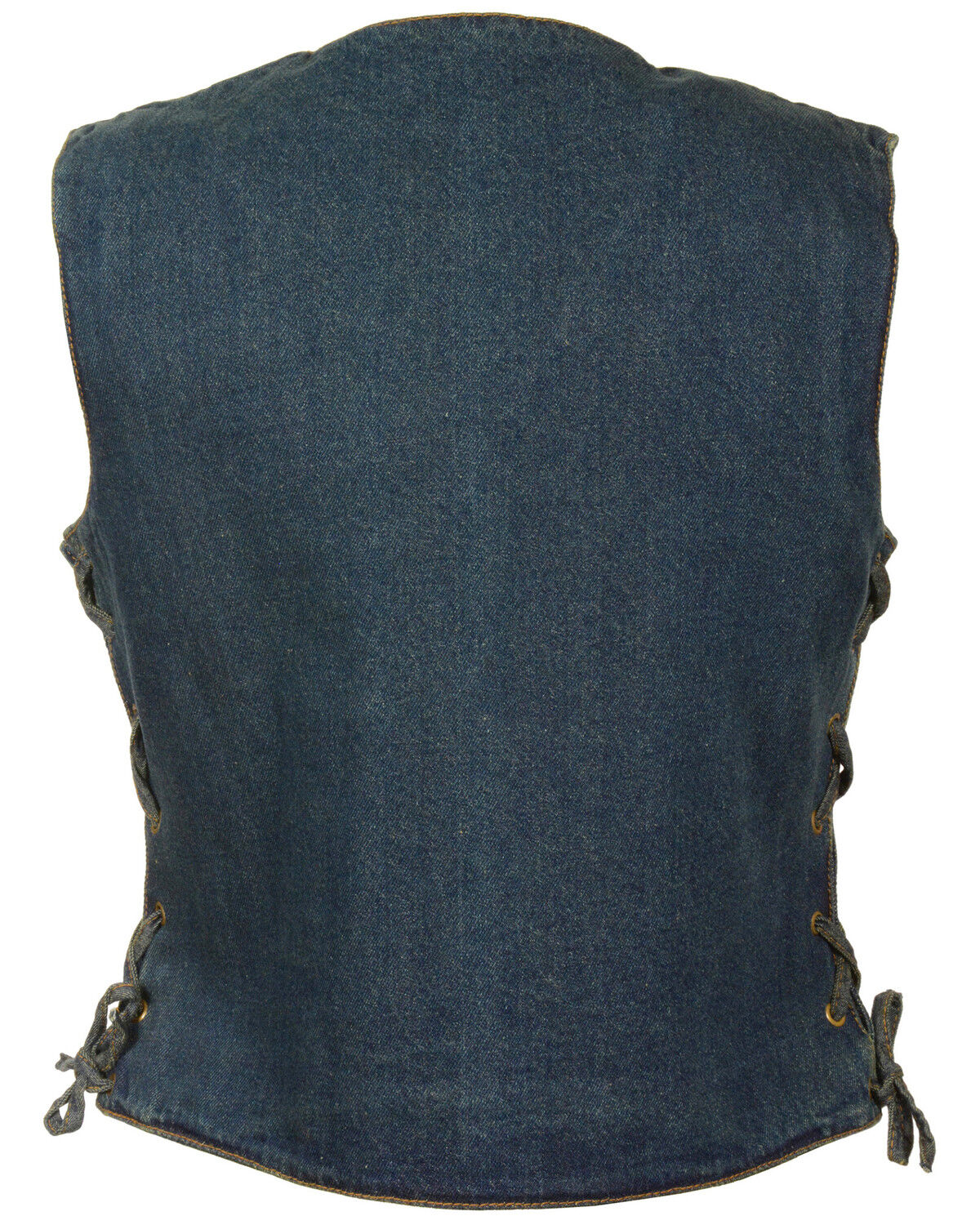 Image #2 - Milwaukee Leather Women's 6 Pocket Side Lace Denim Vest - 5X, Blue, hi-res