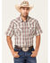 Moonshine Spirit Men's TNT Large Plaid Short Sleeve Snap Western Shirt , White, hi-res