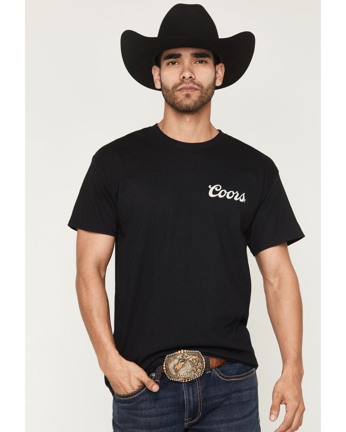Image #2 - Coors Men's Boot Barn Exclusive Skull Mountain Short Sleeve Graphic T-Shirt, Black, hi-res