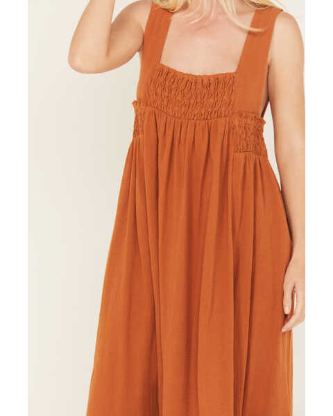 Image #3 - Free People Women's Delphine Midi Dress, Orange, hi-res
