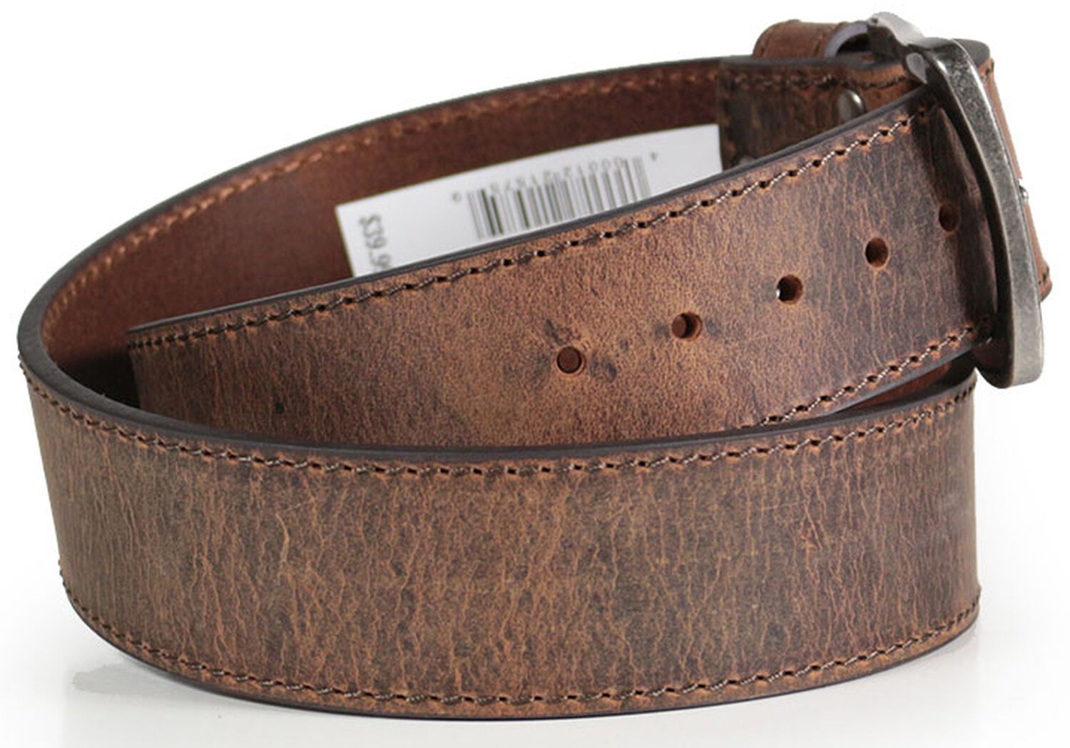Image #4 - American Worker Men's Wide Leather Belt, Brown, hi-res