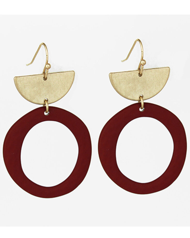 Shyanne Women's Organic Circle Half Moon Hoop Earrings, Gold, hi-res