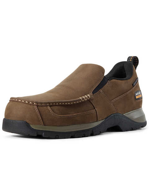 Image #1 - Ariat Men's Edge Lite Slip-On Work Shoes - Composite Toe, Brown, hi-res