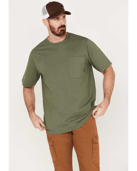 Image #1 - Hawx Men's Forge Short Sleeve Work Pocket T-Shirt , Green, hi-res