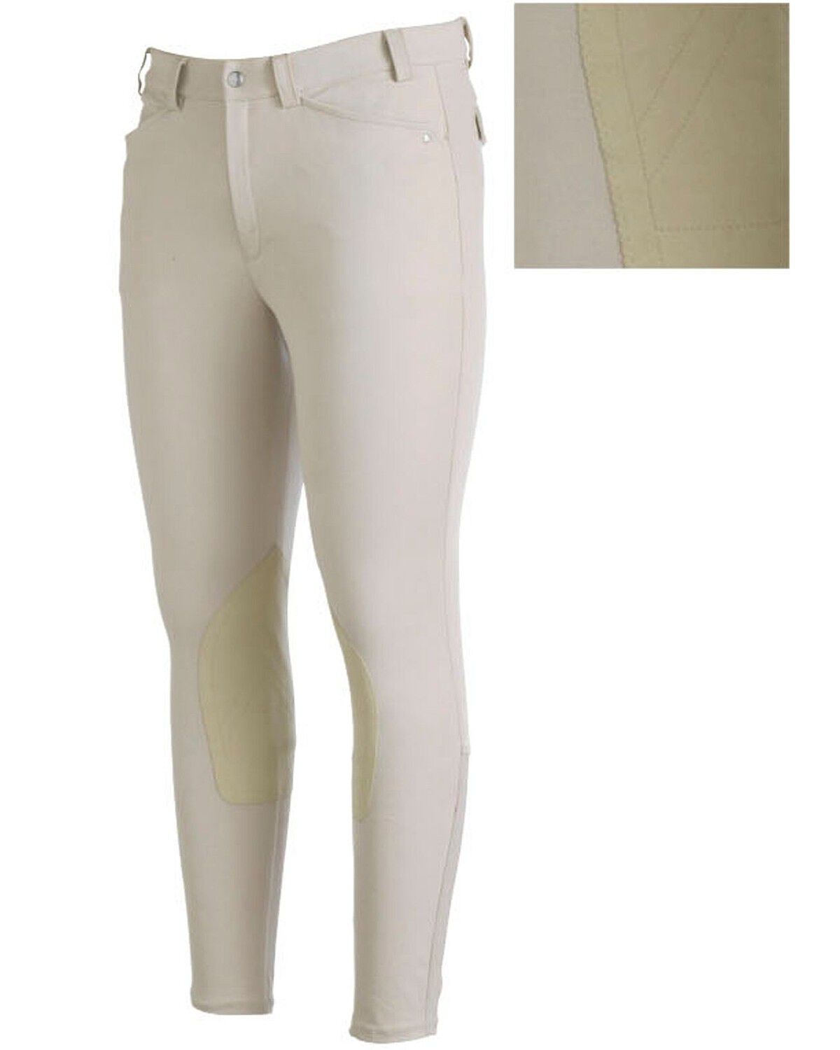 Image #2 - Ariat Men's Heritage Front Zip Riding Breeches, Beige, hi-res