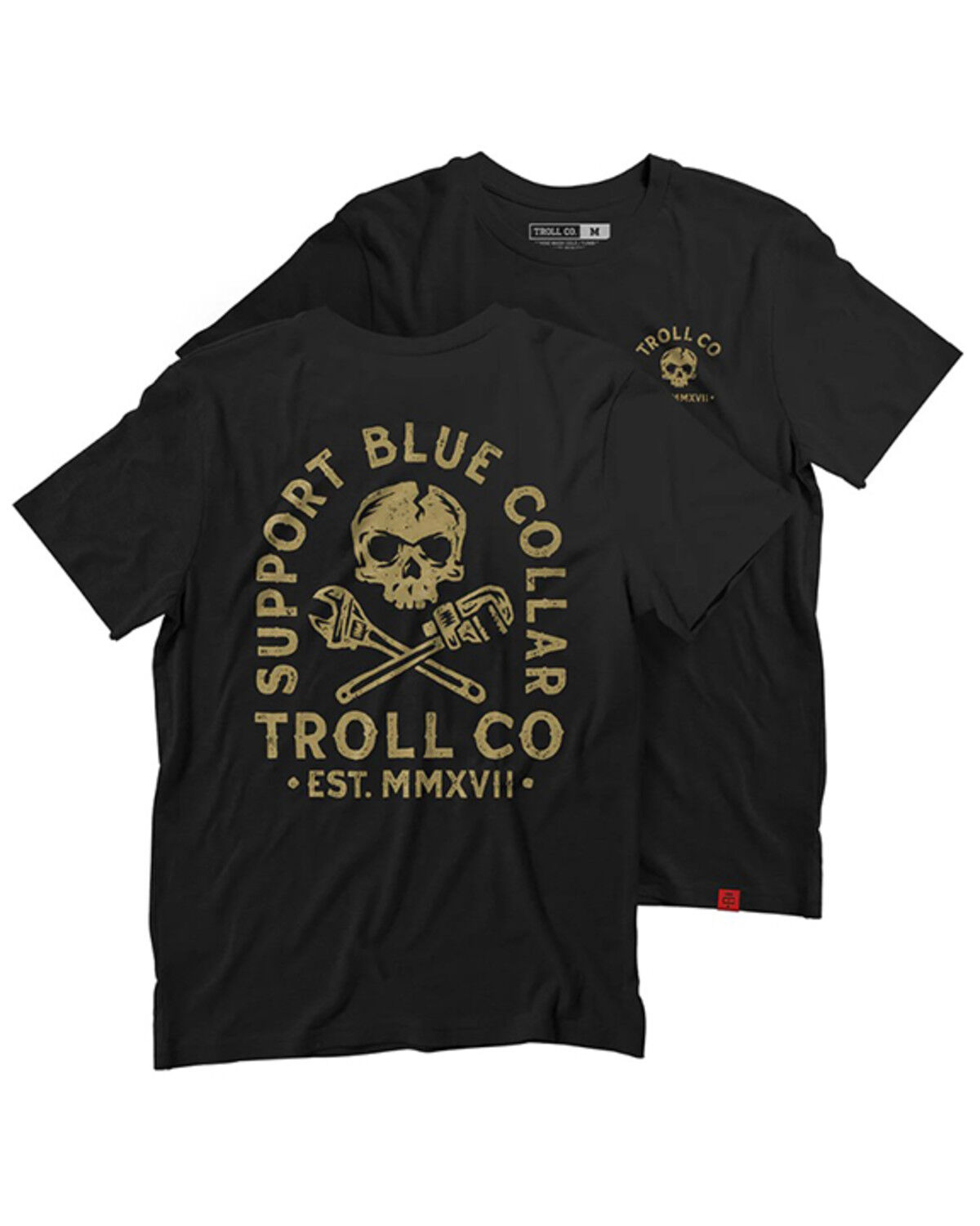 Image #1 - Troll Co Men's SBC Crossed Short Sleeve Graphic Work T-Shirt, Black, hi-res