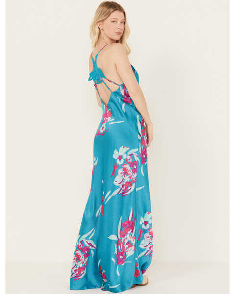 Free People Women's Forever Yours Floral Sleeveless Maxi Dress, Blue, hi-res