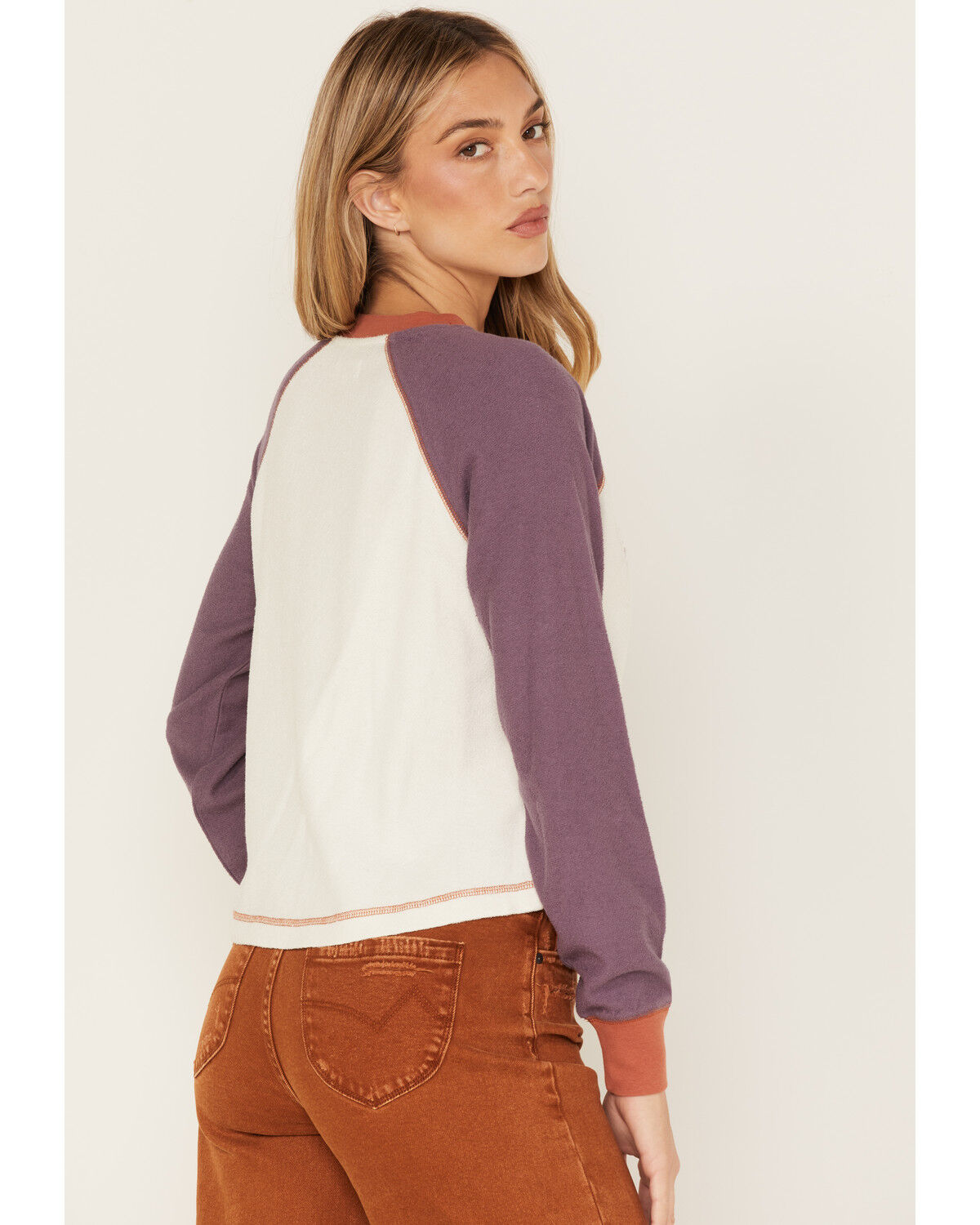 Image #4 - Cleo + Wolf Women's Explore Novelty Raglan Shirt, Ivory, hi-res