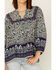 Bila Women's Floral Print Long Sleeve Shirt, Blue, hi-res