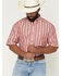 Image #1 - Ariat Men's Pro Series Bobby Striped Print Short Sleeve Button-Down Western Shirt, Red, hi-res