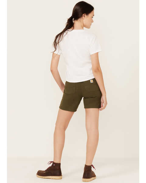 Image #3 - Carhartt Women's Rugged Flex™ Relaxed Fit Canvas Work Shorts , Forest Green, hi-res
