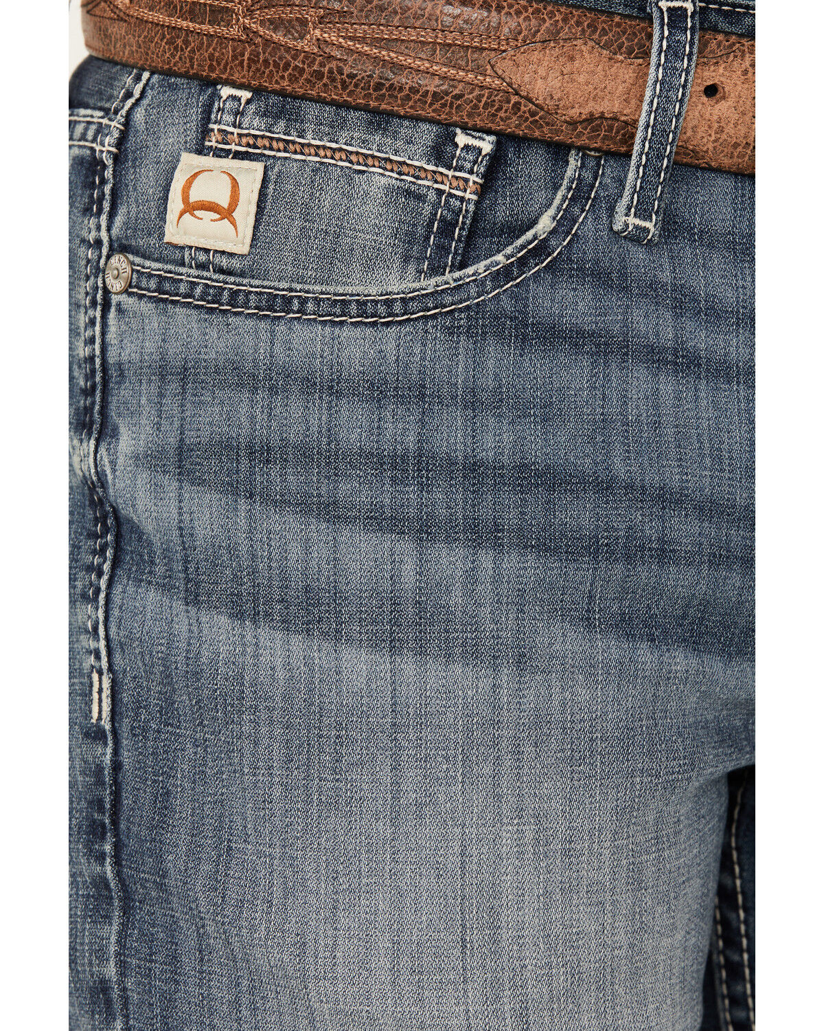 Image #2 - Cinch Men's Ian Medium Stonewash Slim Bootcut Performance Stretch Denim Jeans, Medium Wash, hi-res