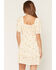 Image #4 - Wild Moss Women's Floral Print Crochet Inset Mini Dress, Cream, hi-res