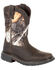 Image #1 - Rocky Boys' Ride FLX Waterproof Western Work Boots - Soft Toe, Brown, hi-res