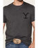 Wrangler Men's Heathered Yellowstone Dutton Ranch Graphic T-Shirt , Charcoal, hi-res