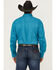 Image #4 - George Strait by Wrangler Men's Solid Long Sleeve Button-Down Stretch Western Shirt, Teal, hi-res