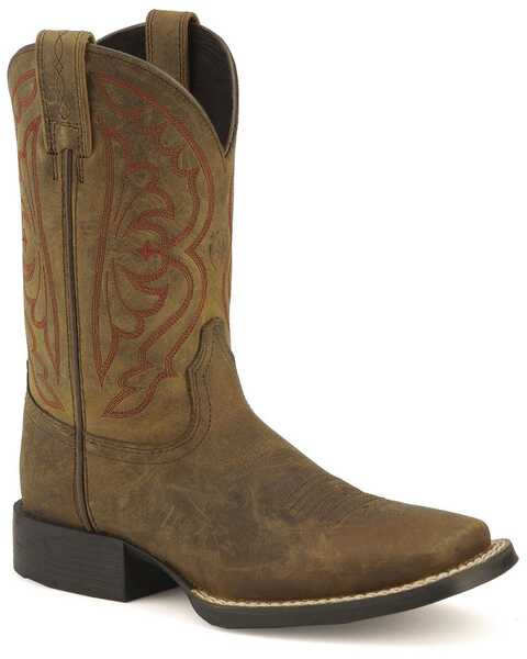 Ariat Youth Boys' Quickdraw Western Boots - Square Toe, Distressed, hi-res