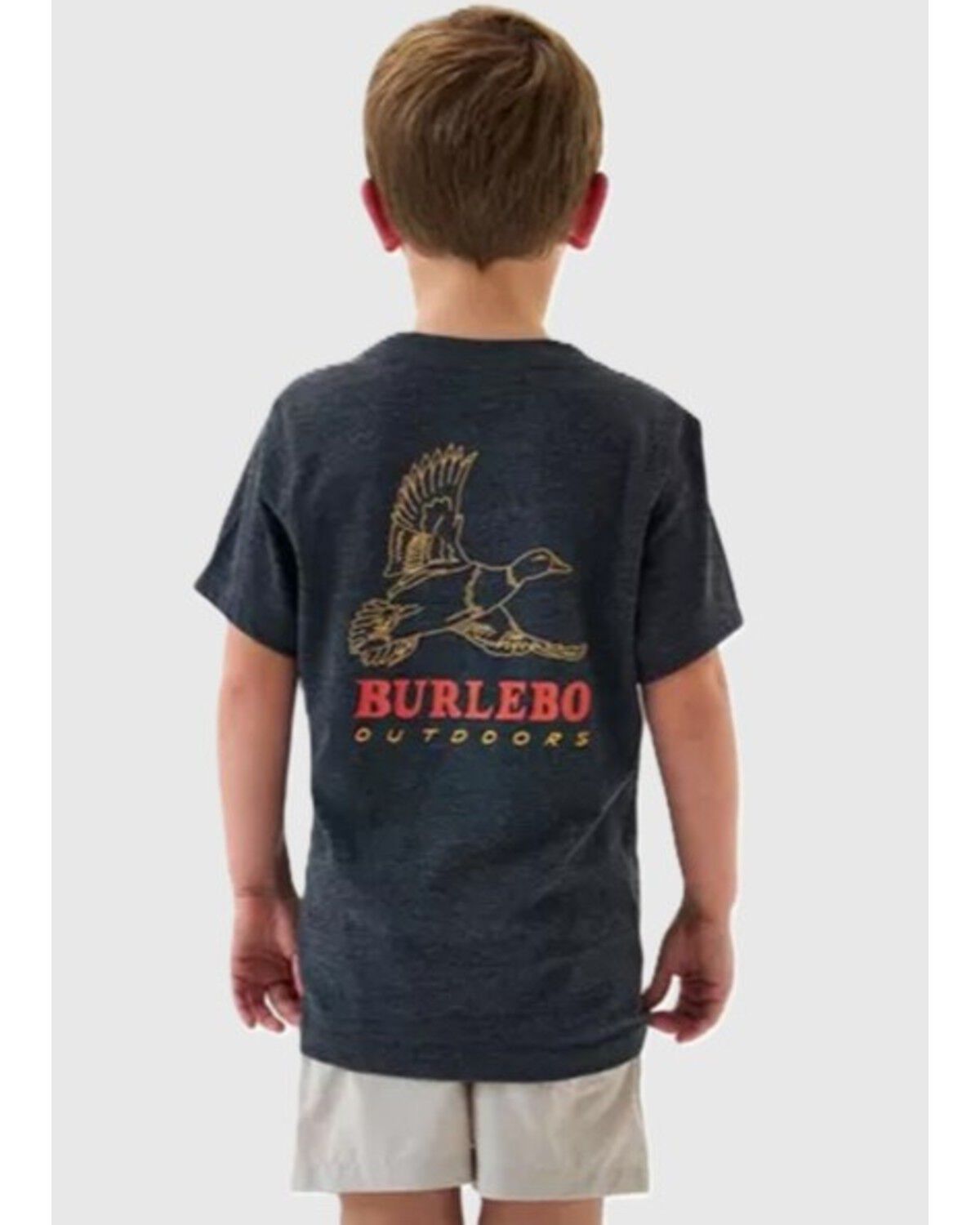 Burlebo Boys' Duck Logo Short Sleeve Graphic T-Shirt, Black, hi-res