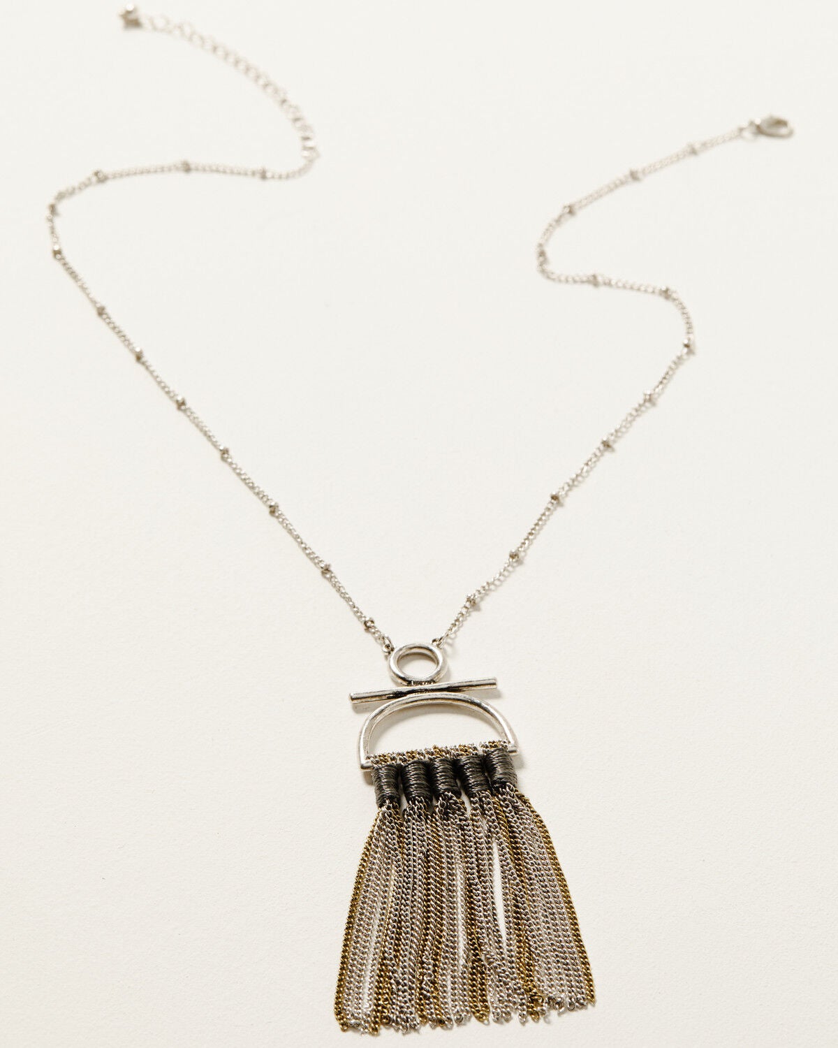 Shyanne Women's Long Chain Fringe Necklace, Silver, hi-res