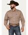 Image #1 - Cinch Men's Geo Print Long Sleeve Button-Down Stretch Western Shirt, Lt Brown, hi-res