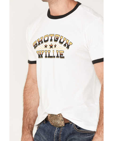 Image #3 - Brixton x Willie Nelson Men's Shotgun Graphic Ringer T-Shirt, White, hi-res