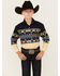 Image #1 - Panhandle Boys' Southwestern Border Long Sleeve Pearl Snap Western Shirt , Multi, hi-res