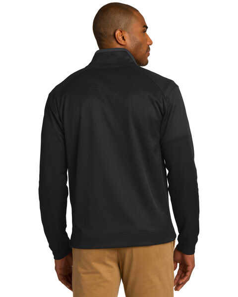 Port Authority Men's Black & Iron Grey Virtual Texture 1/4 Zip Work Pullover Sweatshirt - Big , Multi, hi-res