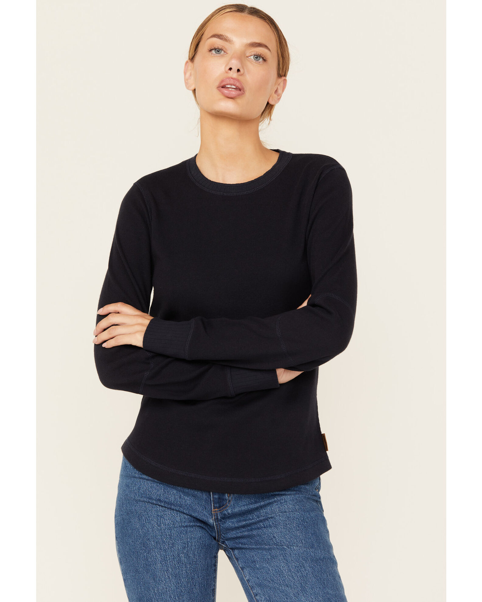 Lucky Brand Workwear Women s Ribbed Trim Long Sleeve Shirt Sheplers