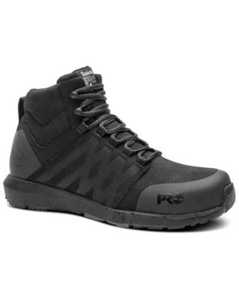 Timberland PRO Men's 6" Radius Mid Work Boots - Composite Toe , Black, hi-res