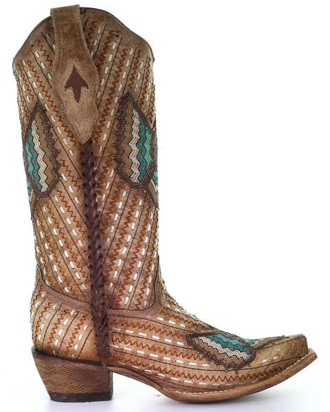 Image #2 - Corral Women's Sand Lamb Embroidery Western Boots - Snip Toe, , hi-res