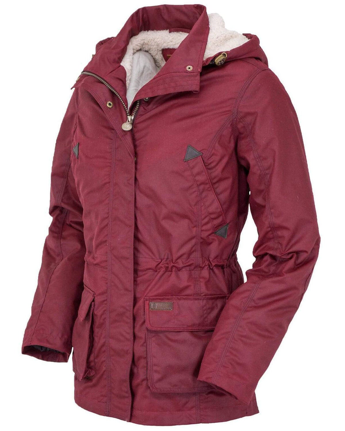 Image #3 - Outback Trading Co. Women's Berry Adelaide Oilskin Jacket, Red, hi-res