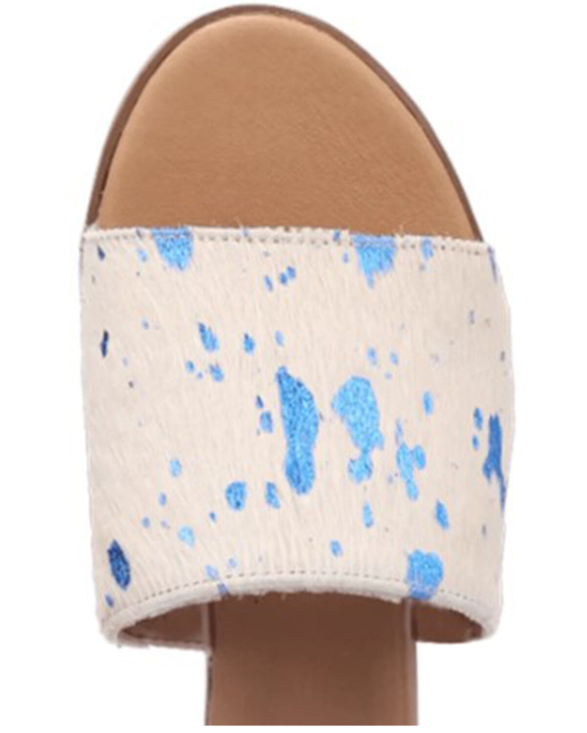 Image #6 - Dingo Women's Metallic Hairon Moo Moo Sandals, Blue, hi-res