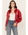 Image #1 - Rodeo Hippie Women's Country Club Bomber Jacket, Red, hi-res