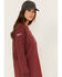 Image #3 - Ariat Women's FR Stretch USA Logo Long Sleeve Work T-Shirt, Dark Red, hi-res