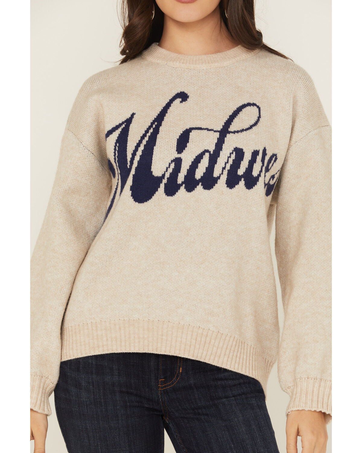 Image #3 - Girl Dangerous Women's Midwest Sweater, Natural, hi-res