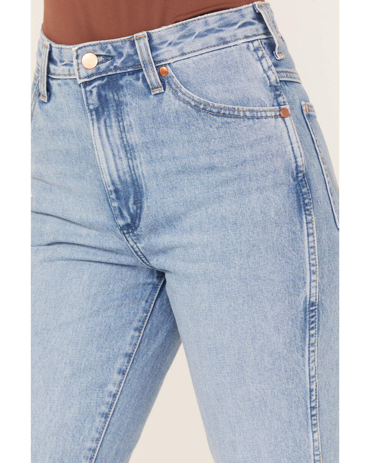 Image #2 - Wrangler Women's Medium Wash High Rise Wrock 627 Flare Jeans, Blue, hi-res