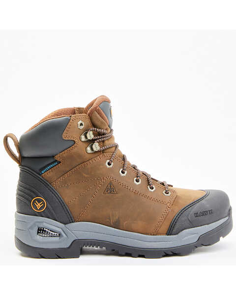 Image #2 - Hawx Men's Lace To Toe Crazy Horse Waterproof Work Boots - Soft Toe, Brown, hi-res