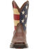Durango Boys' American Flag Western Boots - Square Toe, Brown, hi-res